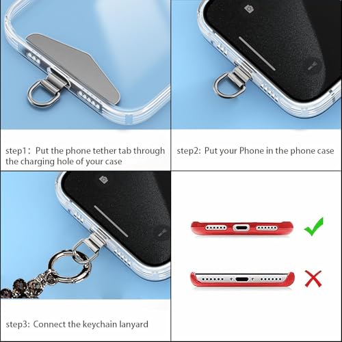 ZORBES® Beaded Phone Wrist Strap Cellphone Lanyard Chain Sparkling Wristlet Bracelet for Women 2PCS ZORBES® Beaded Phone Wrist Strap Cellphone Lanyard Chain Sparkling Wristlet Bracelet for Women 2PCS
